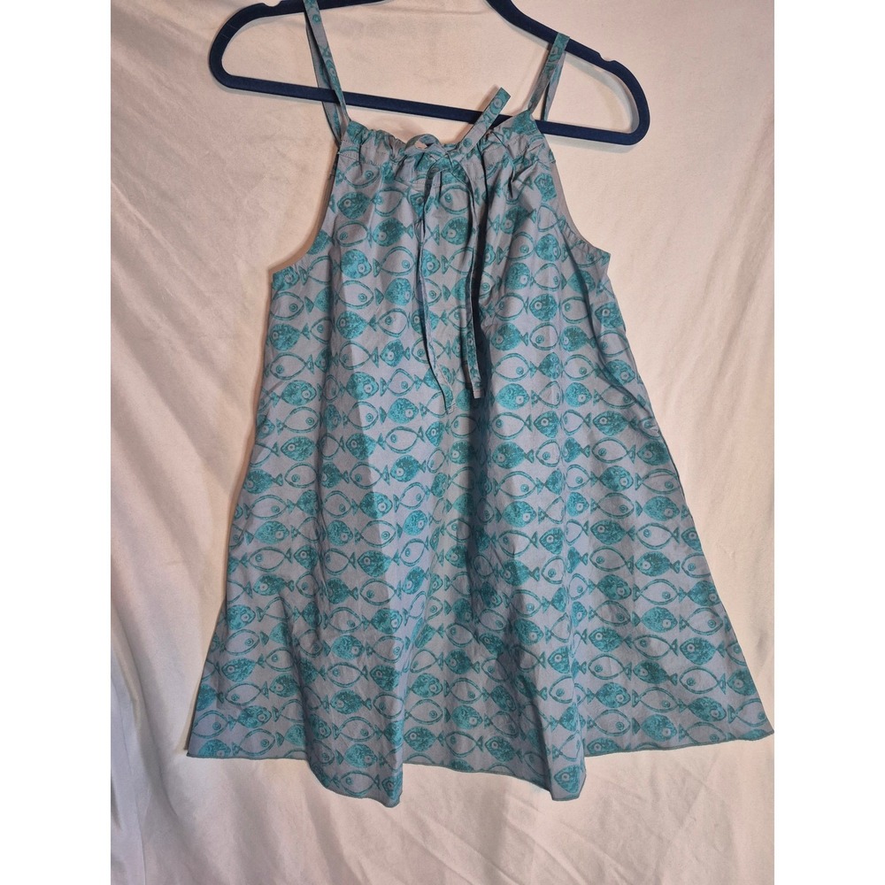Urban Outfitters UO Blue Fish Print Sleeveless Dress XS Summer Casual